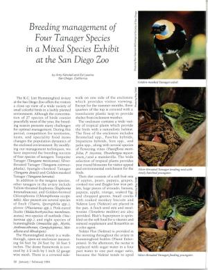 Breeding Management of Four Tanager Species in a Mixed