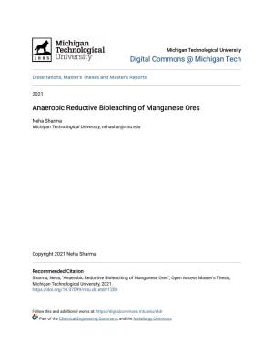 Anaerobic Reductive Bioleaching of Manganese Ores