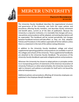 Faculty Handbook Revised 2014
