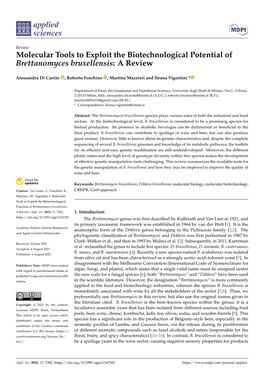 Molecular Tools to Exploit the Biotechnological Potential of Brettanomyces Bruxellensis: a Review