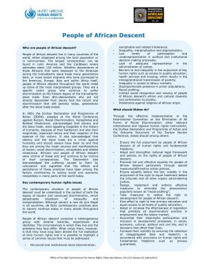 Fact Sheet on People of African Descent