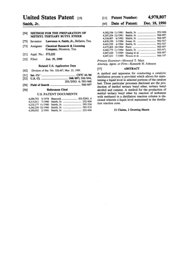 United States Patent (19) [11] Patent Number: 4,978,807 Smith, Jr