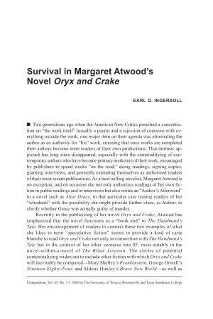 Survival in Margaret Atwood's Novel Oryx and Crake