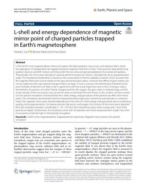 L-Shell and Energy Dependence of Magnetic Mirror Point of Charged