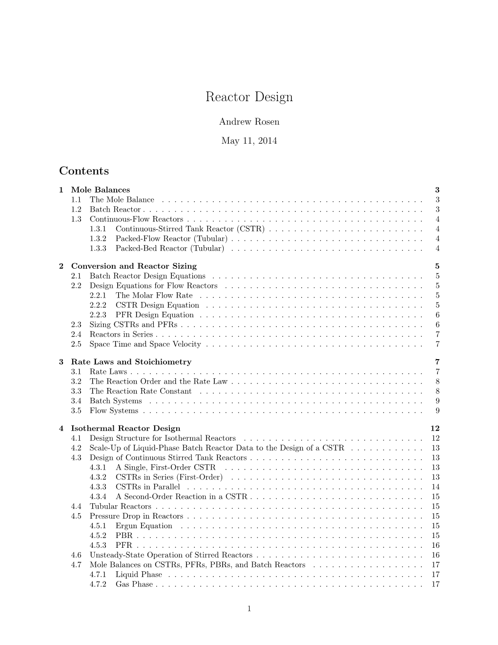 Reactor Design