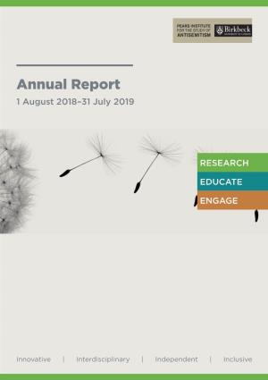 Annual Report 1 August 2018–31 July 2019