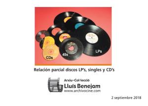Relación Parcial Discos LP's, Singles Y CD's