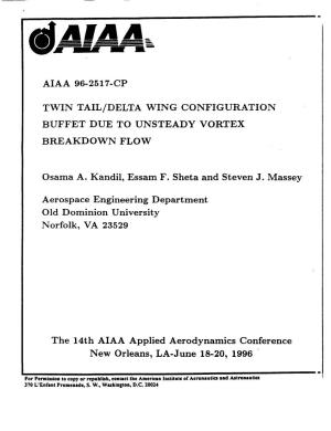 Aiaa 96-2517-Cp Twin Tail/Delta Wing Configuration Buffet