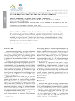 Artigo Departamento De Tecnologia De Alimentos, Universidade Federal De Viçosa, Av