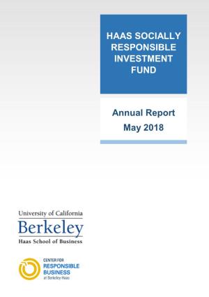 HAAS SOCIALLY RESPONSIBLE INVESTMENT FUND Annual
