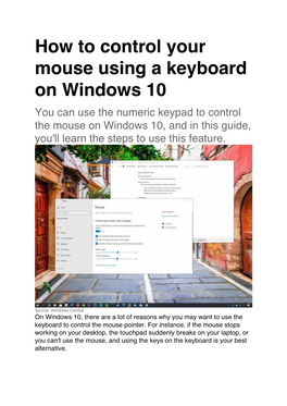 How to Control Your Mouse Using a Keyboard on Windows 10