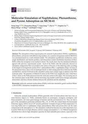 Molecular Simulation of Naphthalene, Phenanthrene, and Pyrene Adsorption on MCM-41