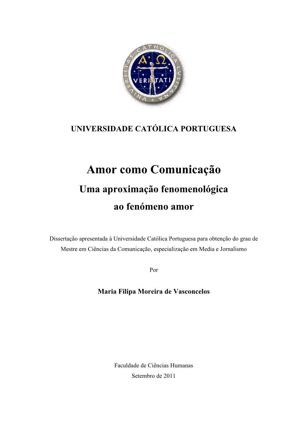 Amor Como Comunicação Uma Aproximação Fenomenológica Ao Fenómeno Amor