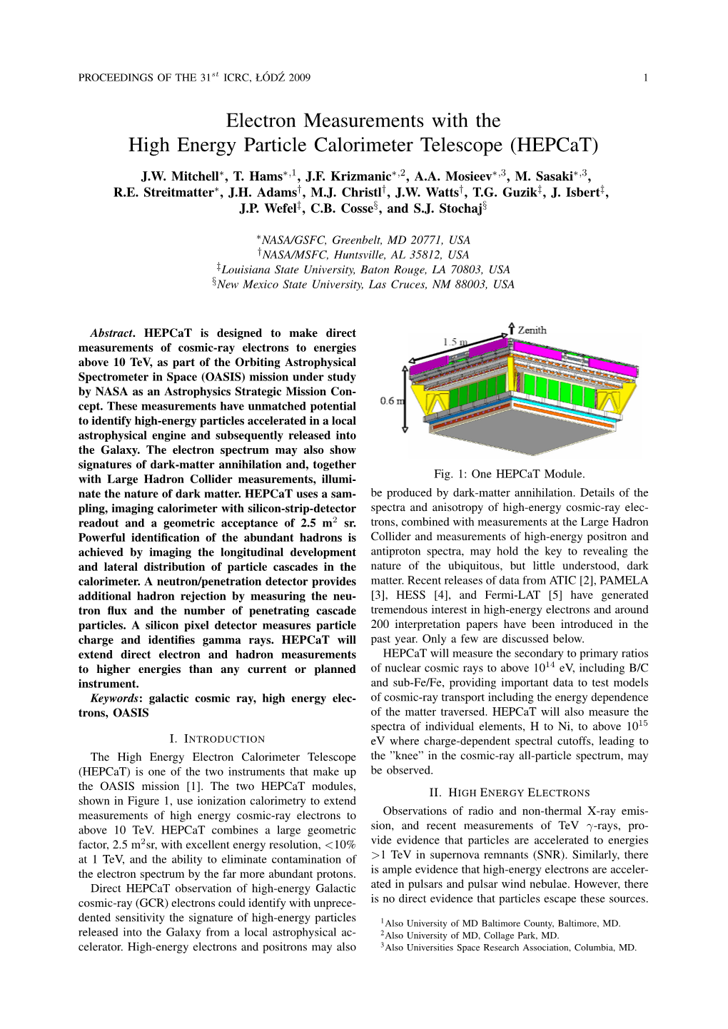 Electron Measurements with the High Energy Particle Calorimeter Telescope (Hepcat)