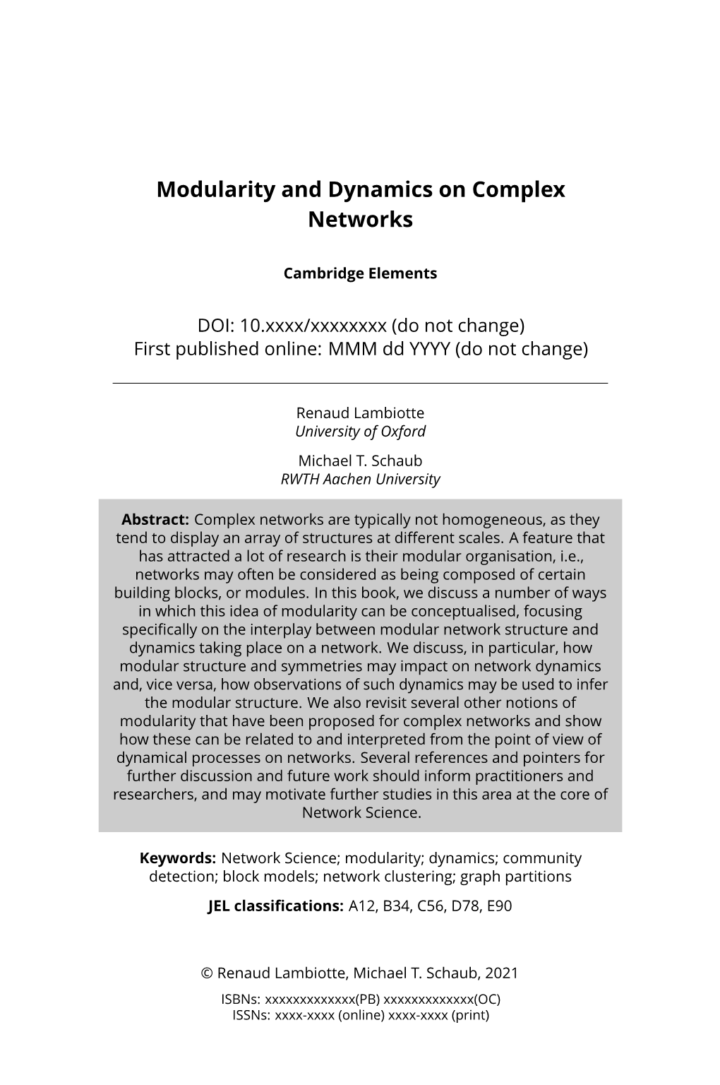 Modularity and Dynamics on Complex Networks