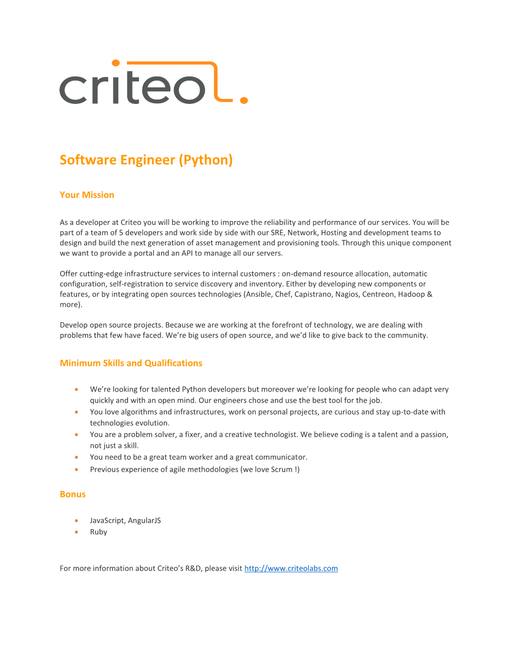 Software Engineer (Python)