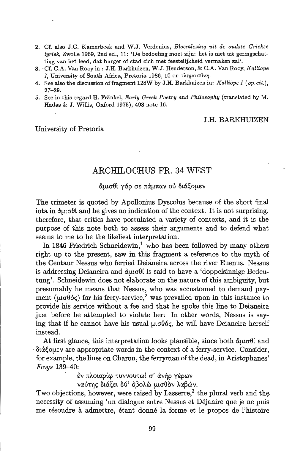 Archilochus Fr. 34 West