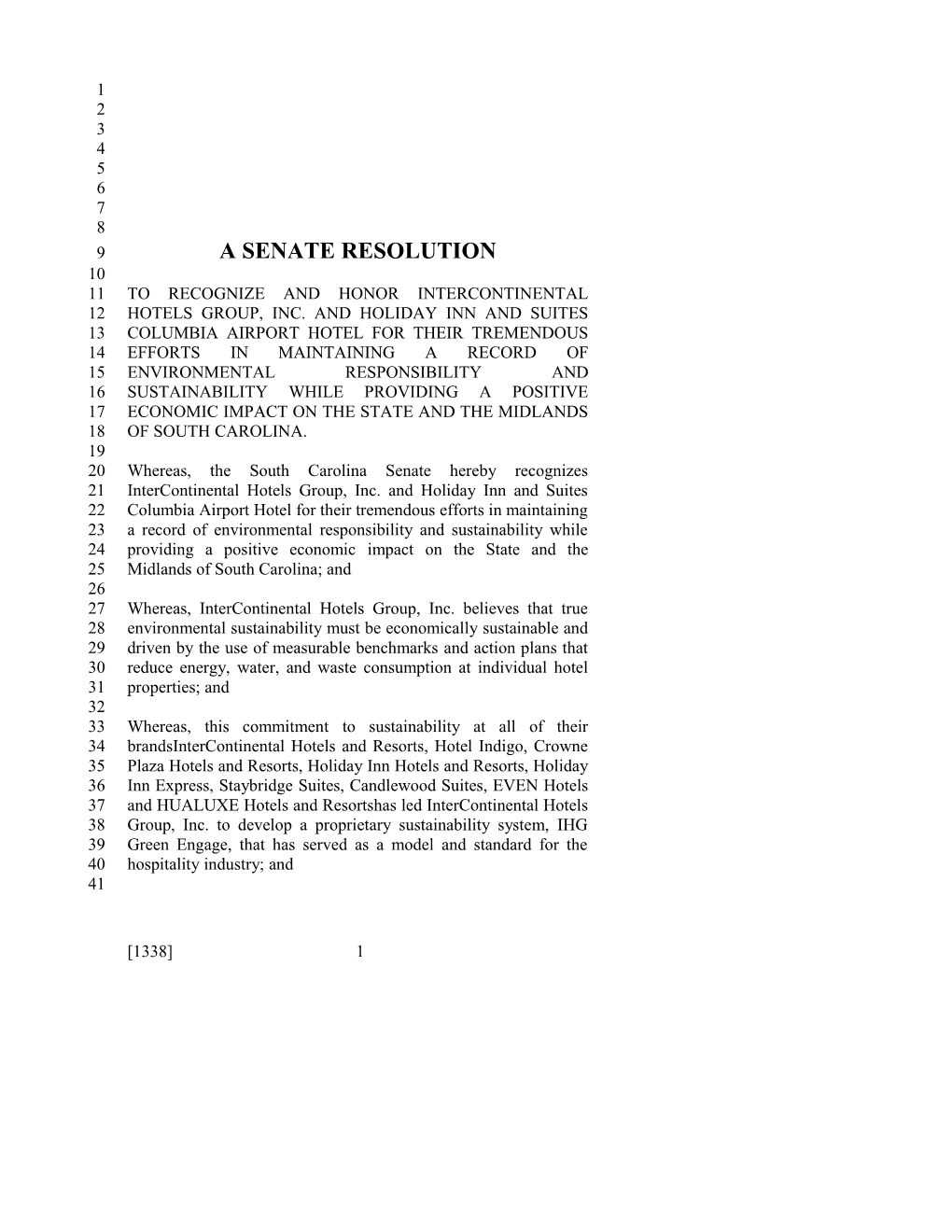 A Senate Resolution s1