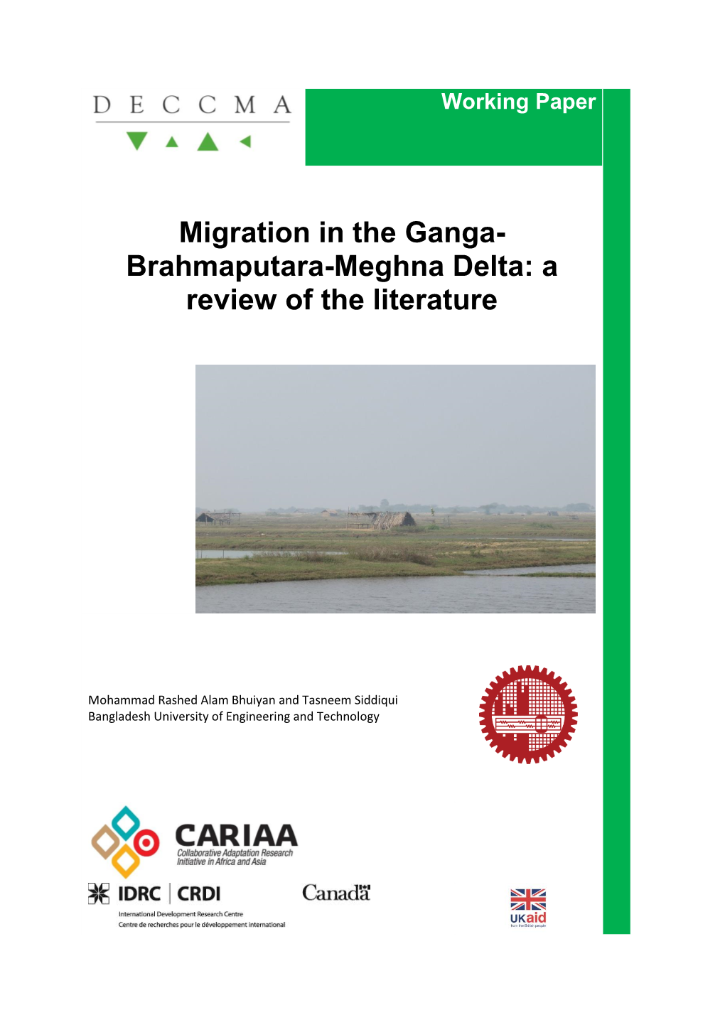 Migration in the Ganga- Brahmaputara-Meghna Delta: A