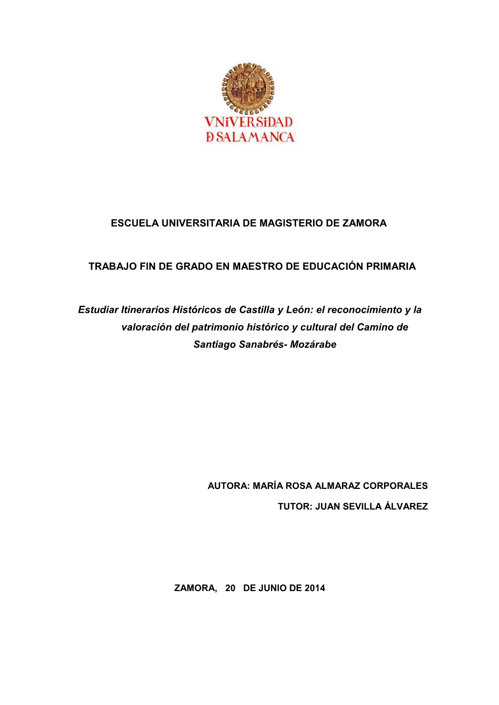 Trabajo Fin De Grado En Maestro De Educación Primaria