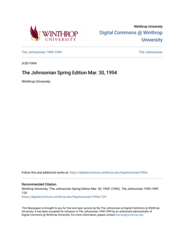 The Johnsonian Spring Edition Mar. 30, 1994