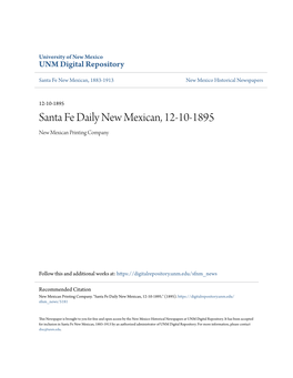Santa Fe Daily New Mexican, 12-10-1895 New Mexican Printing Company