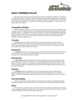 Basic Swimming Rules
