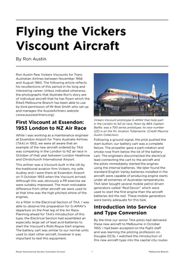 Flying the Vickers Viscount Aircraft by Ron Austin