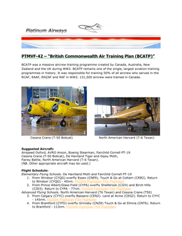 PTMVF-42 – “British Commonwealth Air Training Plan (BCATP)”