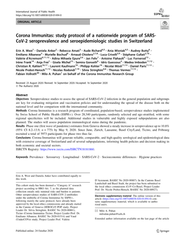 Corona Immunitas: Study Protocol of a Nationwide Program of SARS-Cov