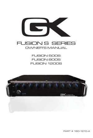 Fusion S Series Manual