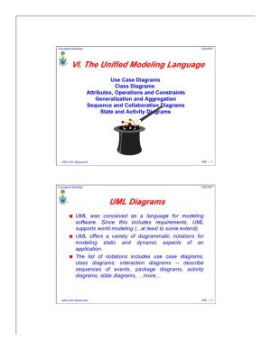 VI. the Unified Modeling Language UML Diagrams