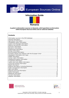 Information Guide Romania