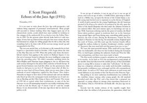 F. Scott Fitzgerald: Echoes of the Jazz Age (1931)