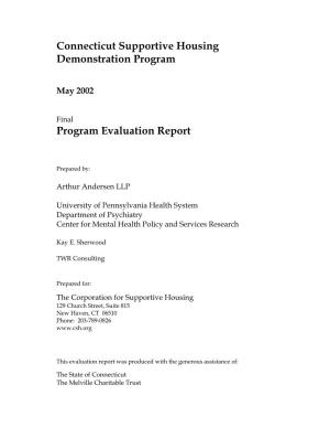 Connecticut Supportive Housing Demonstration Program