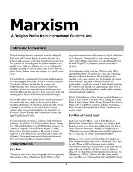 Marxism a Religion Profile from International Students, Inc