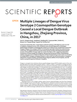 Multiple Lineages of Dengue Virus Serotype 2 Cosmopolitan Genotype