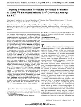 Targeting Somatostatin Receptors: Preclinical Evaluation of Novel 18F-Fluoroethyltriazole-Tyr3-Octreotate Analogs for PET