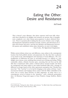 Eating the Other: Desire and Resistance