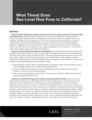 What Threat Does Sea-Level Rise Pose to California?