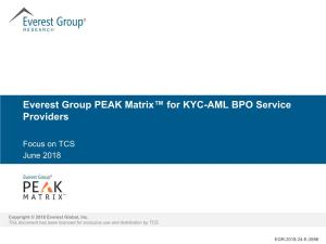 Everest Group PEAK Matrix™ for KYC-AML BPO Service Providers