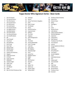 Topps DW Signature Series Checklist FINAL