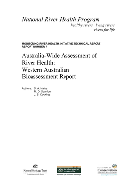 Australia-Wide Assessment of River Health: Western Australian Bioassessment Report