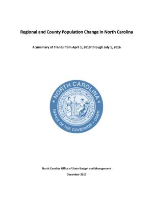 Regional and County Population Change in North Carolina