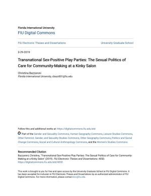 Transnational Sex-Positive Play Parties: the Sexual Politics of Care for Community-Making at a Kinky Salon