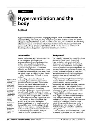 Hyperventilation and the Body