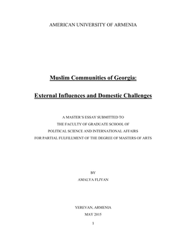 Muslim Communities of Georgia
