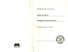 2013 Commencement Program