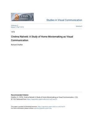 A Study of Home Moviemaking As Visual Communication