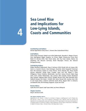 Sea Level Rise and Implications for Low-Lying Islands, Coasts and Communities